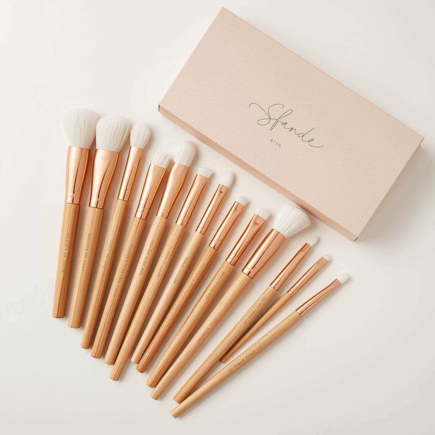 12-Piece Vegan Bamboo Handle Makeup Brush Set
