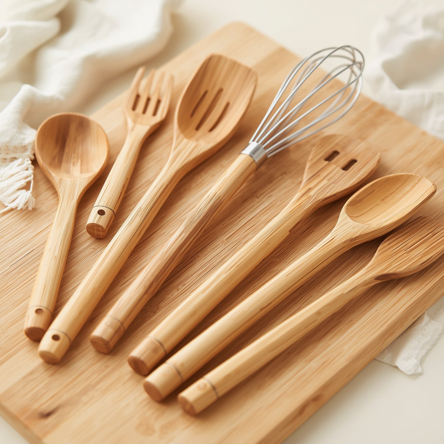 7-Piece Organic Bamboo Cooking Utensil Set