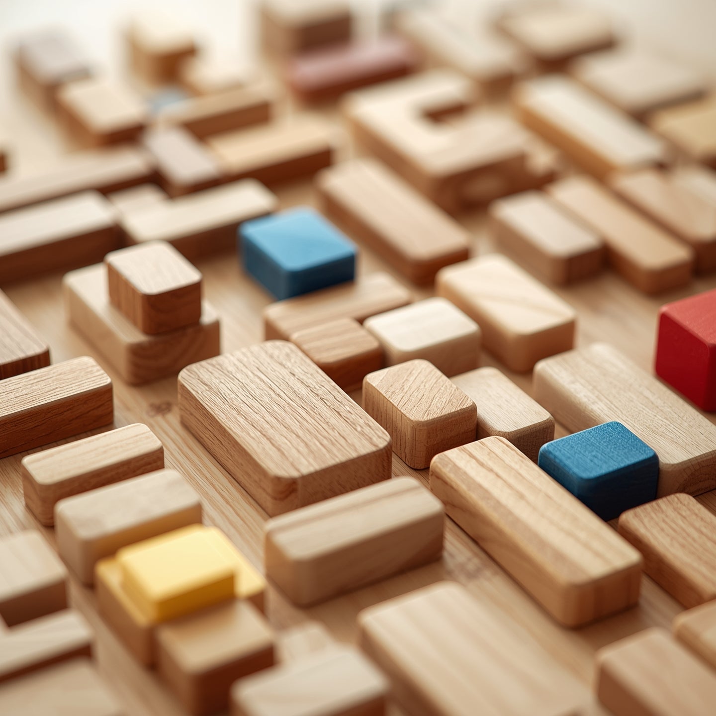 100-Piece Educational Wooden Block Set