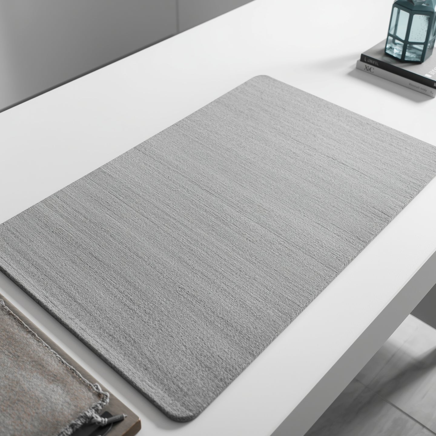 Large Minimalist Felt Desk Mat (35"" x 17"")